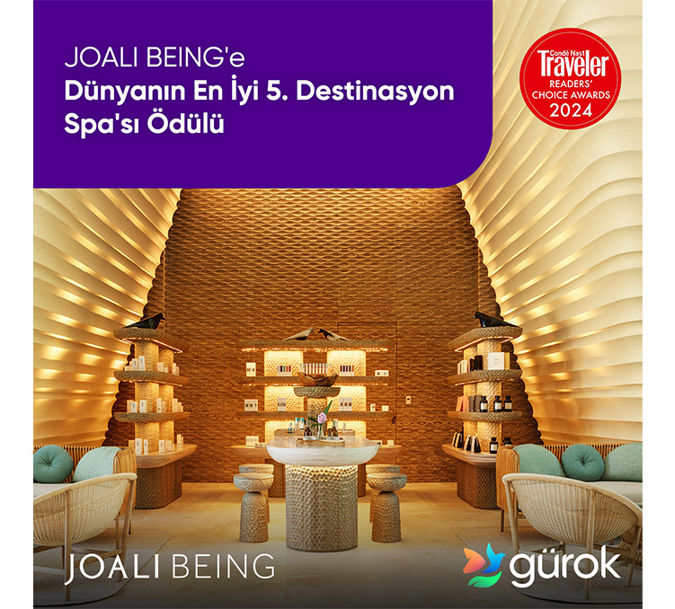 JOALI BEING, Condé Nast Traveler Readers' Choice Awards 2024’te Dünyanın En İyi  5. Destinasyon Spa'sı Ödülünü Kazandı!